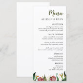 Tropical Greenery Waterverf Wedding Menu (Voorkant / Achterkant)