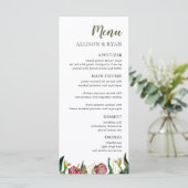 Tropical Greenery Waterverf Wedding Menu (Staand voorkant)