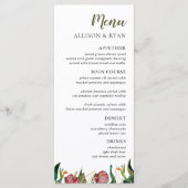 Tropical Greenery Waterverf Wedding Menu (Voorkant)