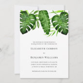 Tropical Greenery Wedding QR Code RSVP Botanical Kaart (Voorkant)