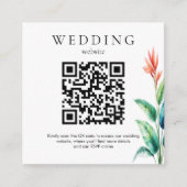 Tropical Greenery Wedding Website QR Code RSVP Informatiekaartje (Voorkant)