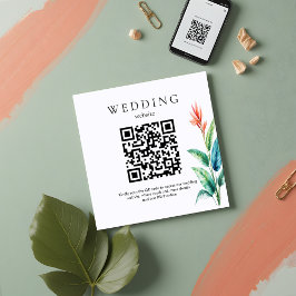 Tropical Greenery Wedding Website QR Code RSVP Informatiekaartje