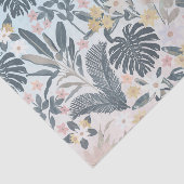 Tropical Grey Gold Foliage Floral Pattern Tissuepapier (Detail)