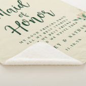 Tropical Groen & Goud Bladgroen Maid van Eer Quote Sherpa Deken (3/4)