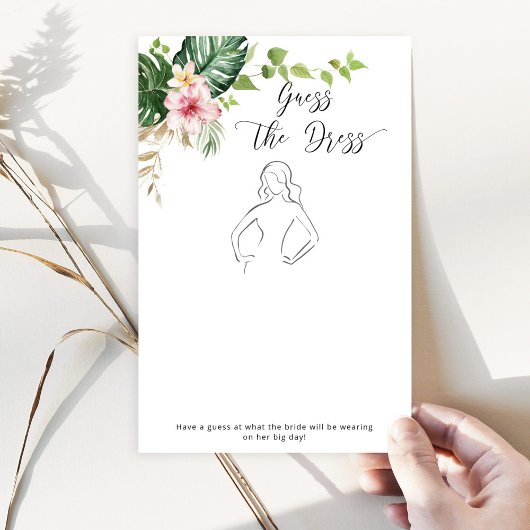 Tropical Guess het jurk vrijgezellenfeest spel