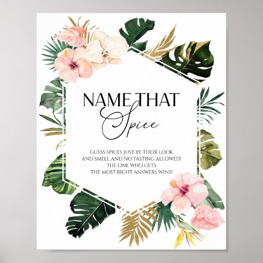 Tropical Guess The Spice Vrijgezellenfeest Game Si Poster (Voorkant)