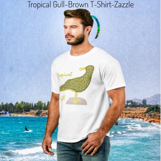 Tropical Gull-Brown T-shirt