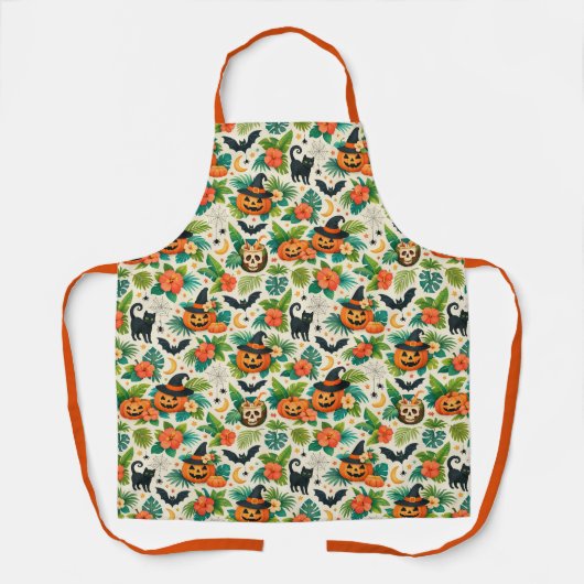 Tropical Halloween Pumpkins Schort (Voorkant)