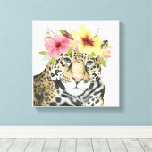Tropical Halo | Sweet Cheetah Canvas Afdruk (Insitu (Houten vloer))
