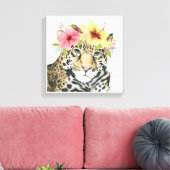 Tropical Halo | Sweet Cheetah Canvas Afdruk (Insitu (Woonkamer))