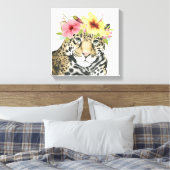 Tropical Halo | Sweet Cheetah Canvas Afdruk (Insitu (Slaapkamer))