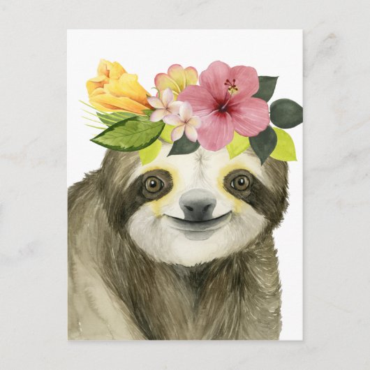 Tropical Halo | Sweet Sloth Briefkaart (Voorkant)