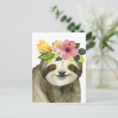 Tropical Halo | Sweet Sloth Briefkaart (Staand voorkant)