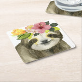 Tropical Halo | Sweet Sloth Kartonnen Onderzetters (Schuin)