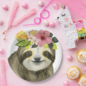 Tropical Halo | Sweet Sloth Papieren Bordje (Feest)