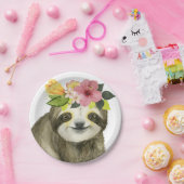Tropical Halo | Sweet Sloth Papieren Bordje (Feest)