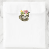 Tropical Halo | Sweet Sloth Ronde Sticker (Tas)
