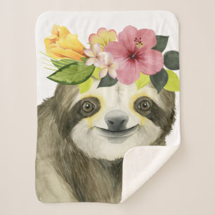 Tropical Halo   Sweet Sloth Sherpa Deken