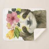 Tropical Halo | Sweet Sloth Sherpa Deken (Voorkant (horizontaal))
