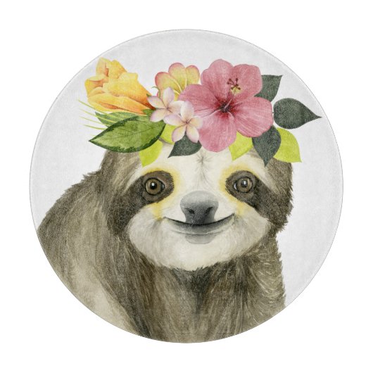Tropical Halo | Sweet Sloth Snijplank (Voorkant)