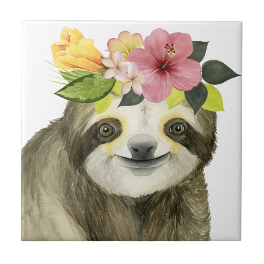 Tropical Halo | Sweet Sloth Tegeltje (Voorkant)