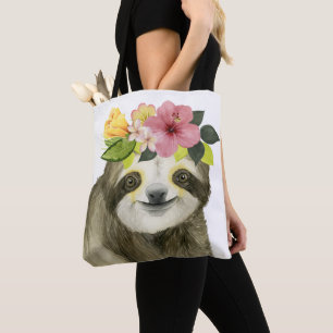 Tropical Halo   Sweet Sloth Tote Bag