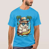 Tropical Hamster in Pineapple Floaty Cute Summer  T-shirt (Voorkant)
