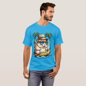 Tropical Hamster in Pineapple Floaty Cute Summer T-shirt (Voorkant volledig)
