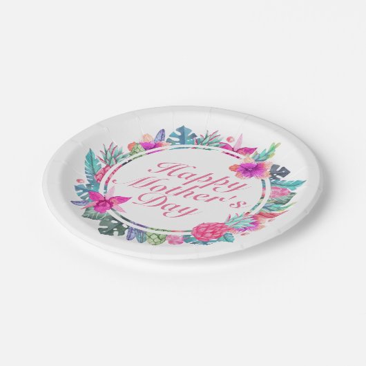 Tropical Happy Moederdag Lijst Paper Bord (Gekanteld)