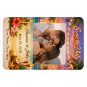 Tropical Harmony Photo Save Date Wedding Magnet Magneet (Horizontaal)