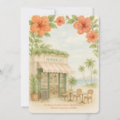 Tropical Hawaii Destination Wedding save the date Kaart (Achterkant)
