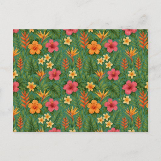 Tropical/Hawaii patterned floral Briefkaart (Voorkant)