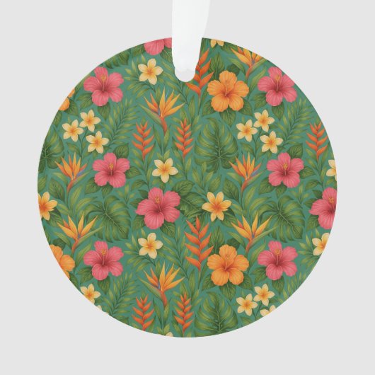 Tropical/Hawaii patterned floral Ornament (voorkant)