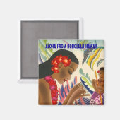 TROPICAL HAWAII TRAVEL SOUVENIRMAGNEET ~ AANPASSEN MAGNEET (Voorkant / Achterkant)