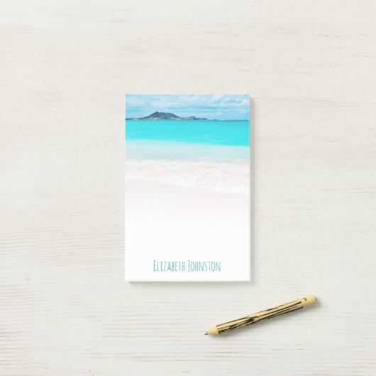 Tropical Hawaii turquoise oceaanstrand op maat Post-it® Notes (Op bureau)