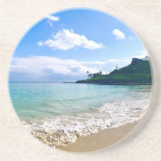 Tropical Hawaiian Beach Zandsteen Onderzetter (Voorkant)