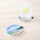 Tropical Hawaiian Beach Zandsteen Onderzetter (Zijkant)