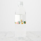 Tropical Hawaiian Birthday Water Bottle Label Waterfles Etiket (Achterkant)