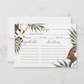 Tropical Hawaiian Floral & Coconut recept kaart (Voorkant)