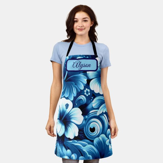 Tropical Hawaiian Flowers Hibiscus Personalized Schort (Gedragen)