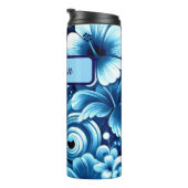 Tropical Hawaiian Flowers Hibiscus Personalized Thermosbeker (Geroteerd rechts)