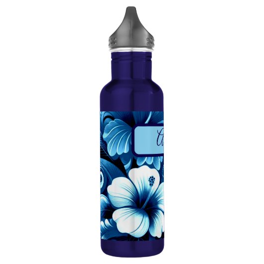 Tropical Hawaiian Flowers Hibiscus Personalized Waterfles (Links)