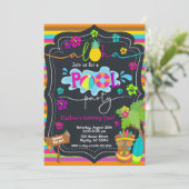 Tropical Hawaiian Luau Pool Party Kind Kaart (Staand voorkant)