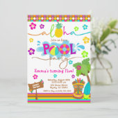 Tropical Hawaiian Luau Pool Party Kind Kaart (Staand voorkant)