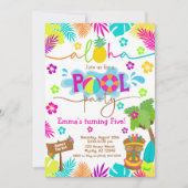 Tropical Hawaiian Luau Pool Party Kind Kaart (Voorkant)