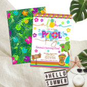 Tropical Hawaiian Luau Pool Party Kind Kaart