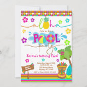 Tropical Hawaiian Luau Pool Party Kind Kaart (Voorkant)