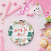 Tropical Hawaiian Sweet 16 Birthday Paper Bord (Feest)