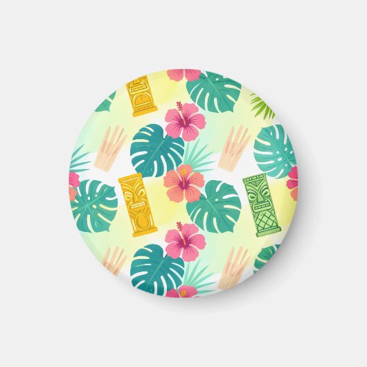 Tropical Hawaiian Tiki Pattern for Parties Wedding Magneet (Voorkant)