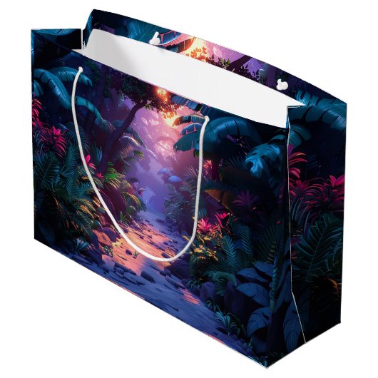 Tropical Hawaiian Walking Path Groot Cadeauzakje (Achterkant Gekanteld)